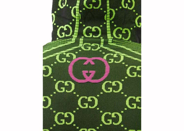 Veste zippée tubulaire en jersey Gucci GG noir/vert