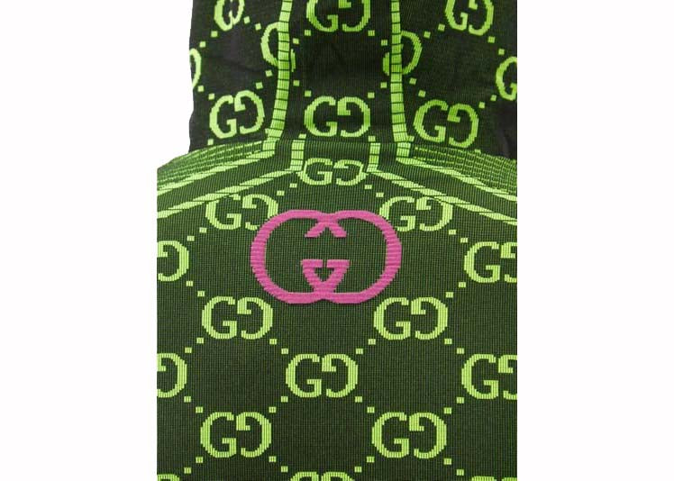 Veste zippée tubulaire en jersey Gucci GG noir/vert