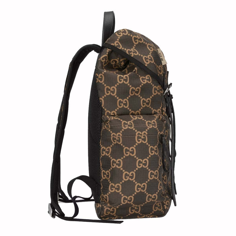 Grand sac à dos Gucci GG en polyester ébène/beige