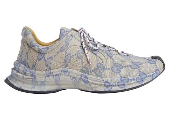 Baskets Gucci Monogram Run Beige Bleu