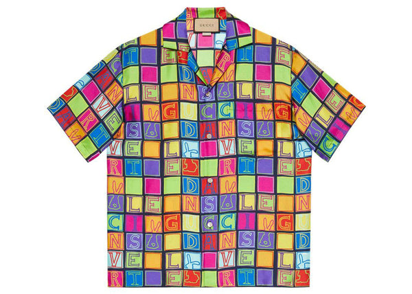 Chemise en soie multicolore Gucci