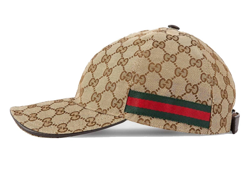 Gucci Original GG Canvas Baseball Hat with Web Beige/Brown