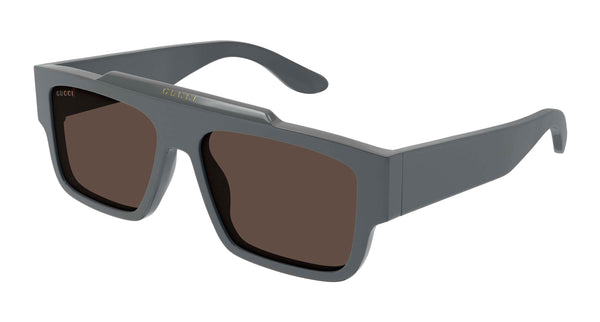 Lunettes de soleil à monture rectangulaire Gucci gris anthracite/marron