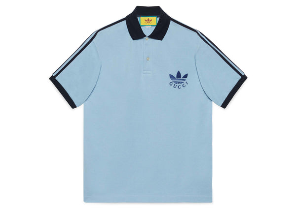 Polo piqué Gucci x Adidas bleu
