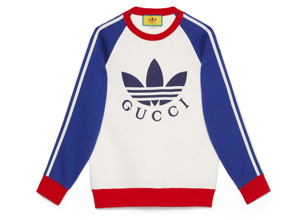 Sweat-shirt Gucci x Adidas Blanc/Bleu/Rouge