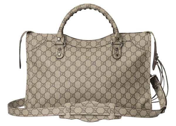 Sac Neo Classic moyen Gucci x Balenciaga The Hacker Project Variation 2 Beige/Ébène