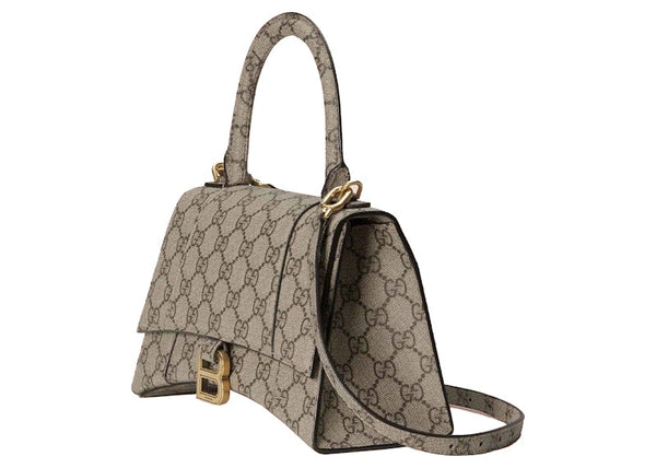 Petit sac sablier Gucci x Balenciaga The Hacker Project Beige/Ébène