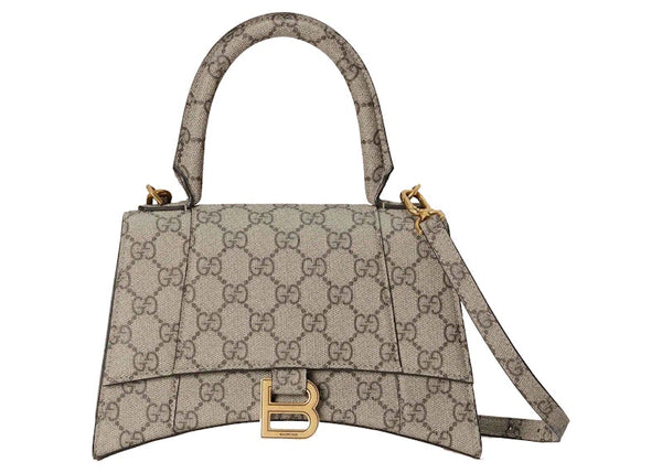 Petit sac sablier Gucci x Balenciaga The Hacker Project Beige/Ébène