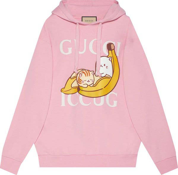 Sweat à capuche Gucci x Bananya rose