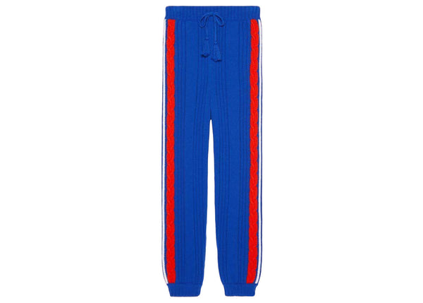 Pantalon en tricot Gucci x adidas Bleu/Rouge/Blanc