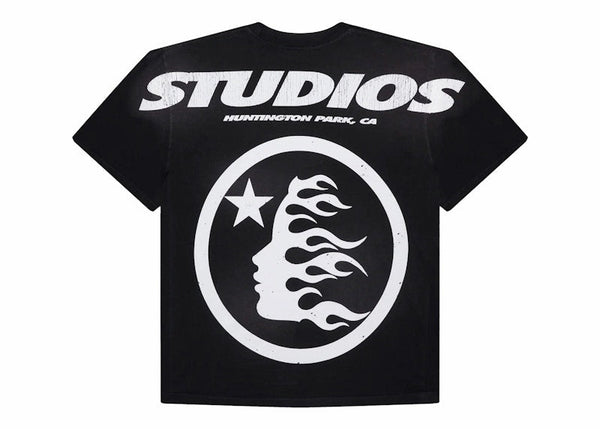 T-shirt noir à paillettes avec logo Hellstar Cartoon