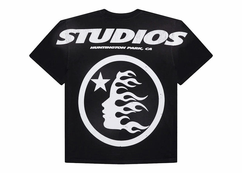 T-shirt noir à paillettes avec logo Hellstar Cartoon