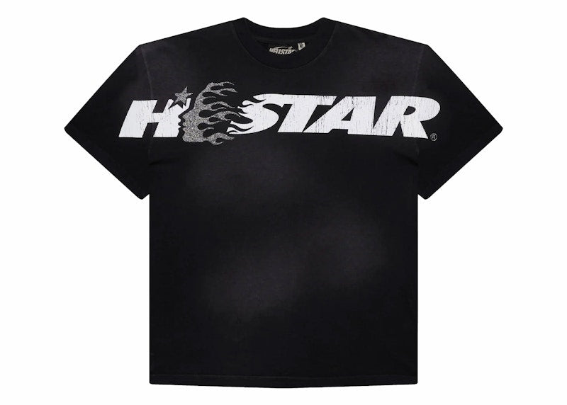 T-shirt noir à paillettes avec logo Hellstar Cartoon