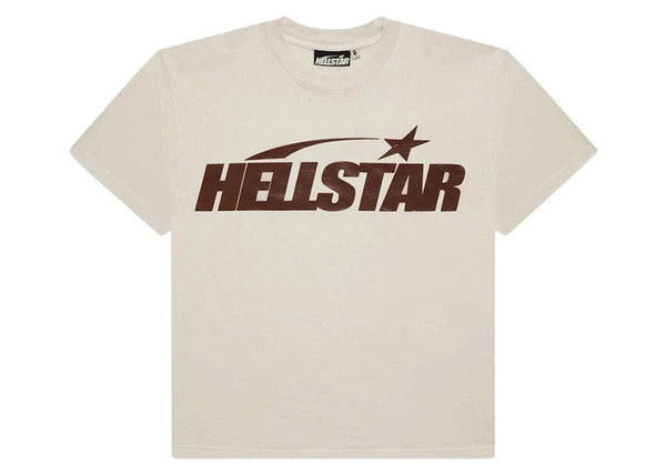 T-shirt Hellstar Classic (imprimé gel) blanc/marron