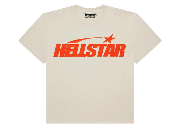 T-shirt classique Hellstar (imprimé régulier) blanc/orange 