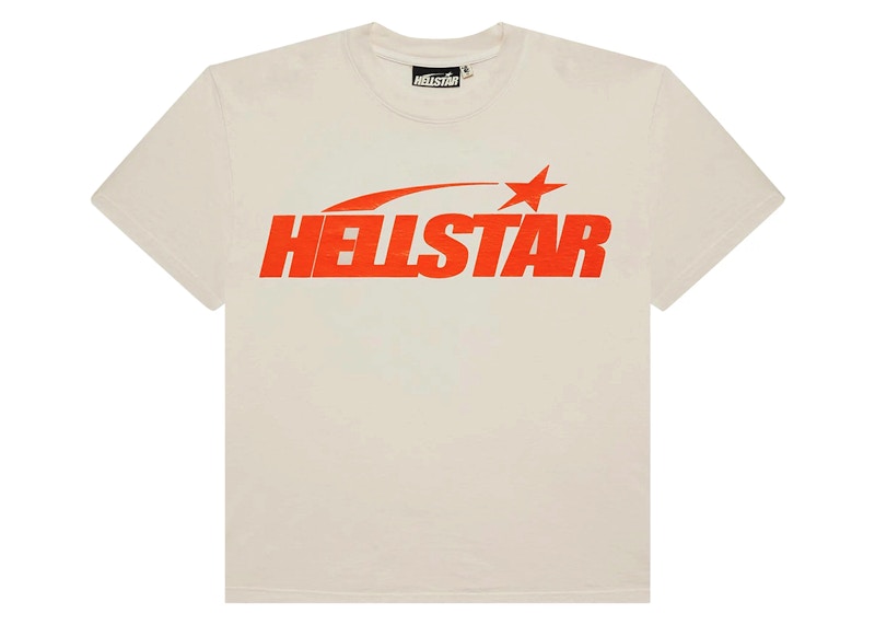 T-shirt classique Hellstar (imprimé régulier) blanc/orange 