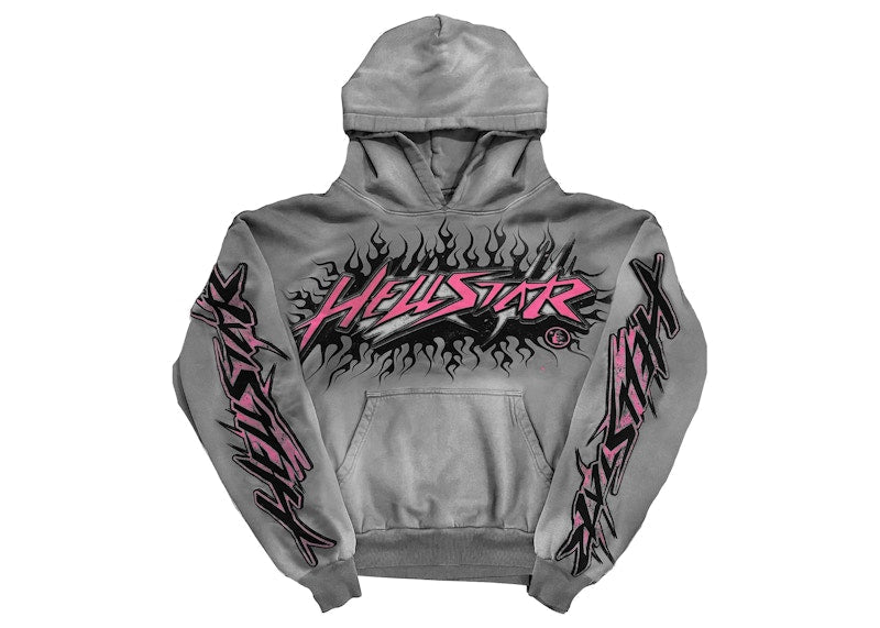 Sweat à capuche Hellstar Future Flame gris 