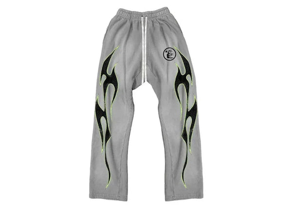 Pantalon de survêtement Hellstar Future Flames Gris/Vert 