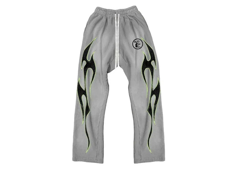 Pantalon de survêtement Hellstar Future Flames Gris/Vert 