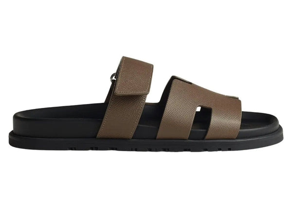 Hermes Chypre Sandal Brown Leather