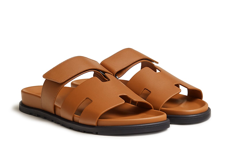 Sandale Hermès Chypre en cuir de veau naturel