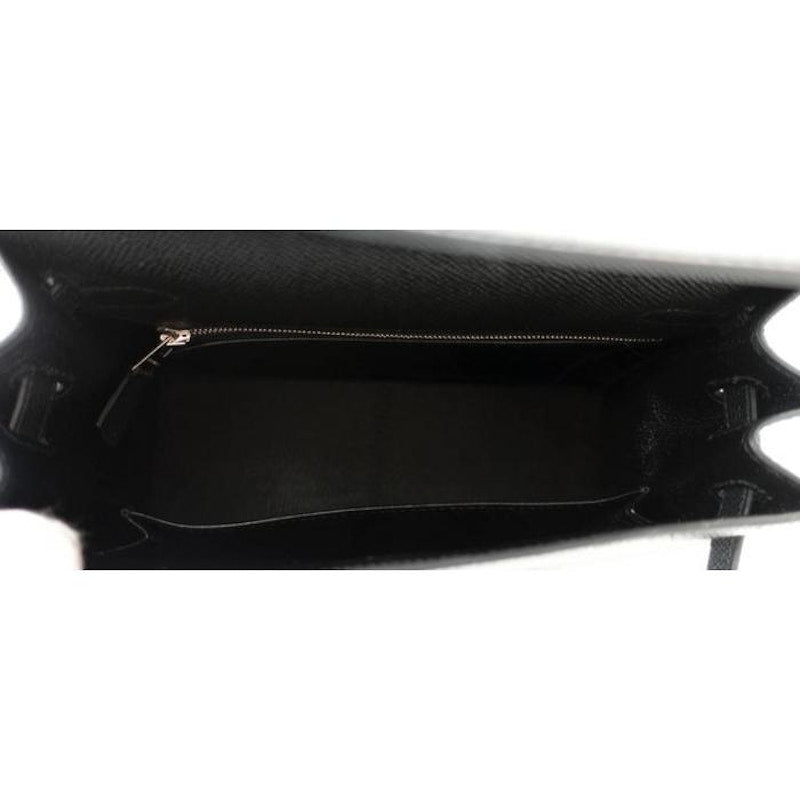Hermes Kelly Sellier Epsom Palladium 25 Noir