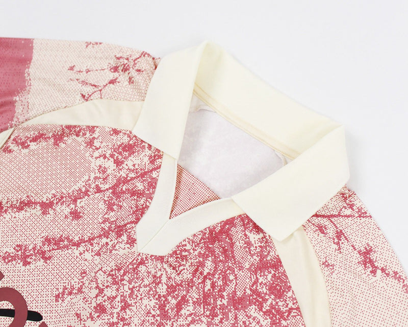 Maillot de football Kith Tokyo exclusif rose blanc (SS25)