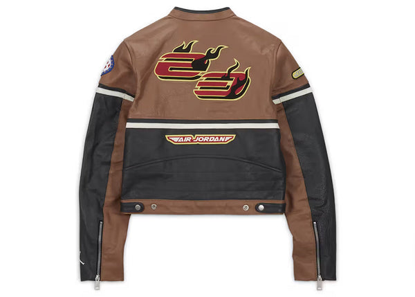 Veste en cuir Jordan x Travis Scott Cactus Jack pour femme Archaeo Brown