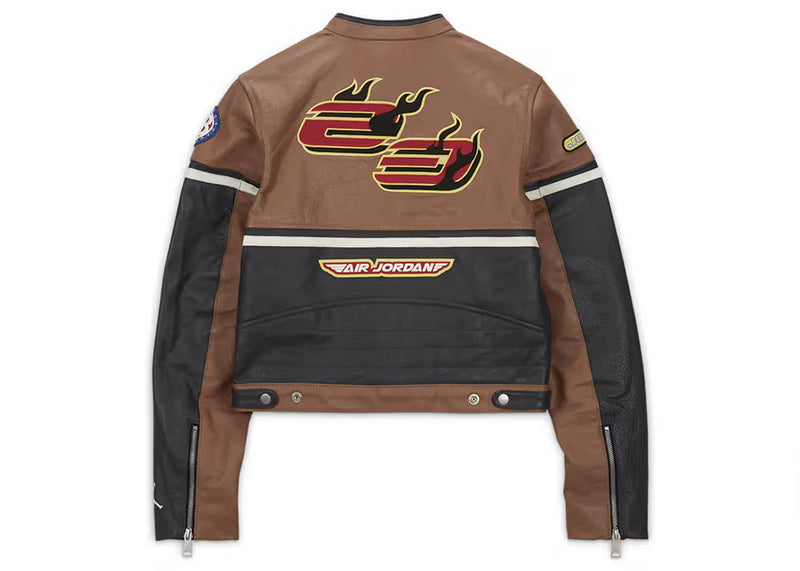 Veste en cuir Jordan x Travis Scott Cactus Jack pour femme Archaeo Brown