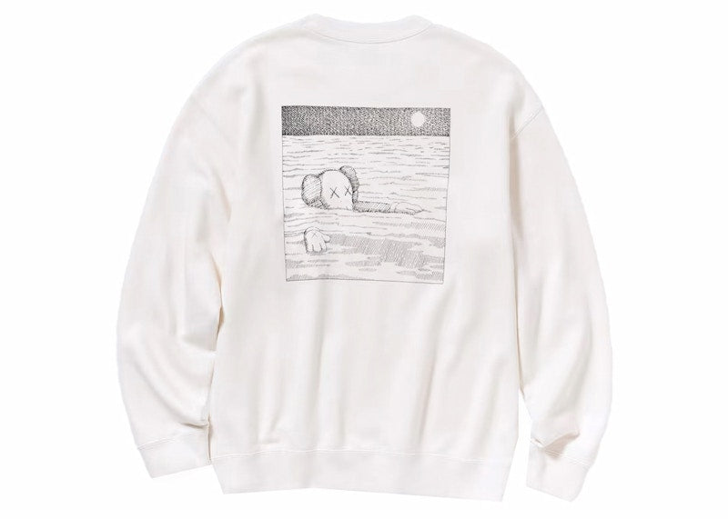 Sweat-shirt à manches longues KAWS x Uniqlo (taille US) Blanc cassé 