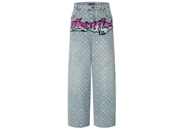 Pantalon baggy en denim Louis Vuitton Indigo