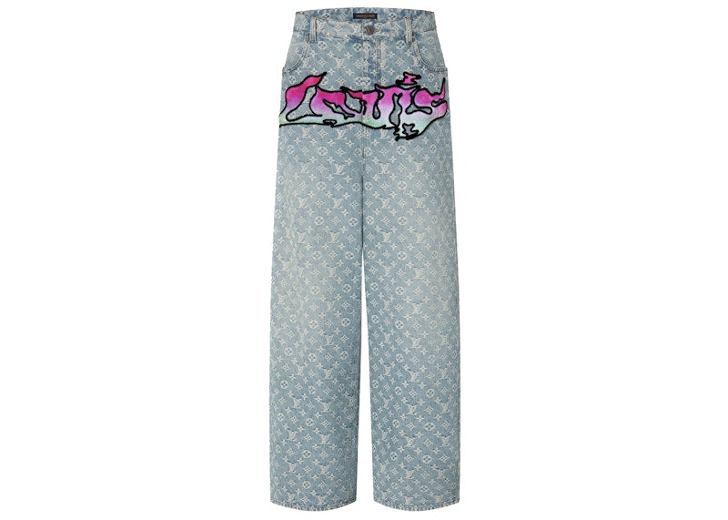 Pantalon baggy en denim Louis Vuitton Indigo