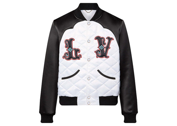 Louis Vuitton Bicolor Satin Bomber Jacket Black