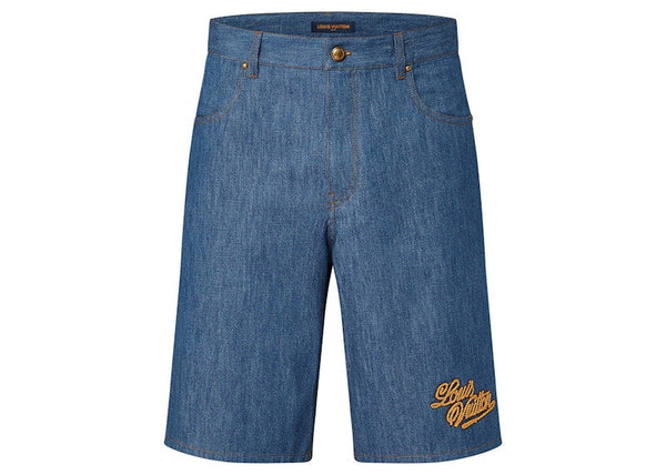 Louis Vuitton Baumwoll-Chambray-Shorts Indigo