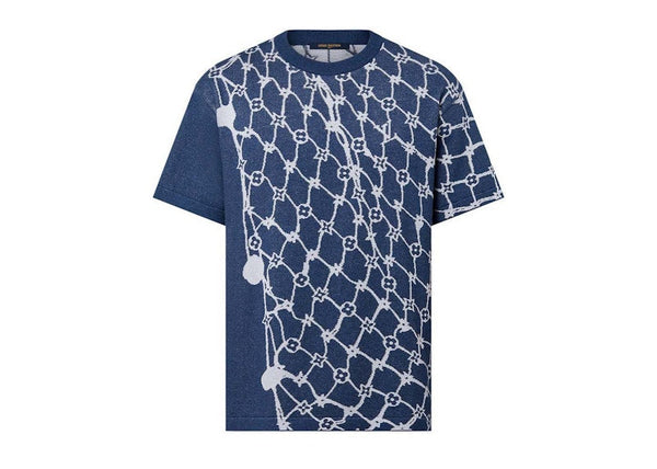 Louis Vuitton Kurzarm-Rundhalsausschnitt aus Baumwolle in Marineblau
