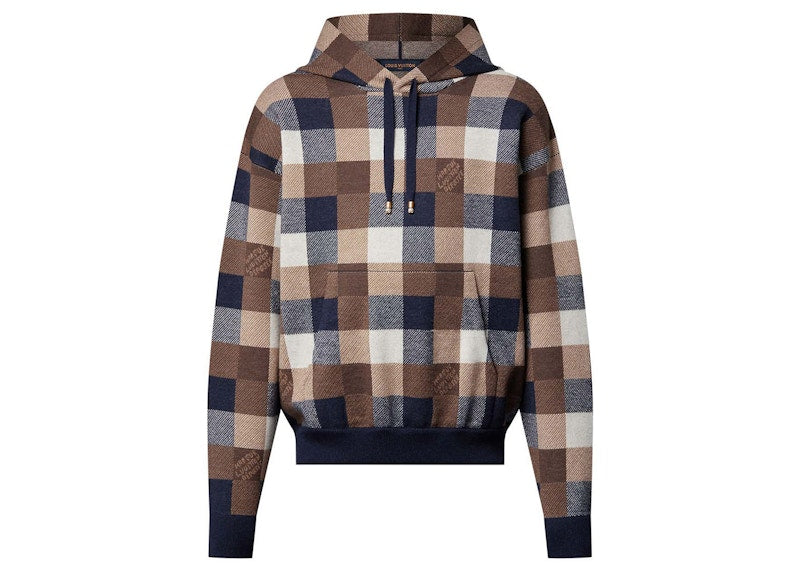 Louis Vuitton Damier Hoodie aus Kaschmir und Wollmischung Mehrfarbig