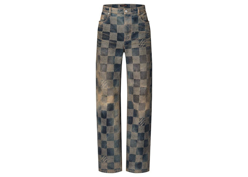 Louis Vuitton Vaqueros Damier Pantalon De Skate En Denim Lavé Indigo