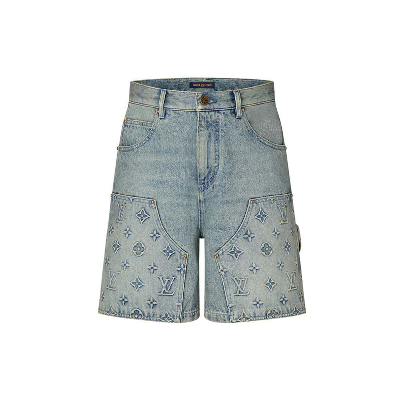 Louis Vuitton Denim Carpenter Shorts Blau 