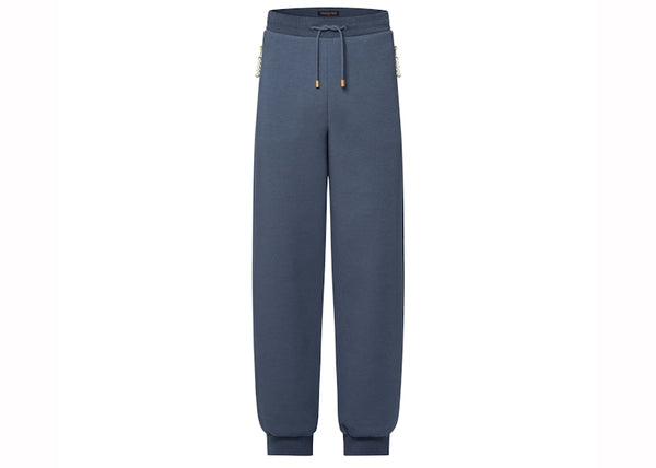 Pantalon de jogging en jersey brodé Louis Vuitton Gris ardoise