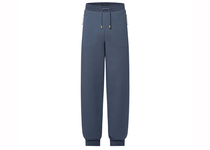 Louis Vuitton – Bestickte Jersey-Jogginghose in Schiefergrau