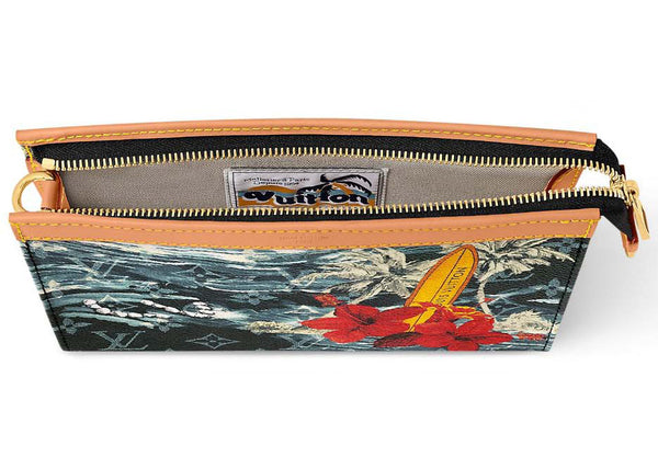 Portefeuille portable Louis Vuitton Gaston Monogram Surfin' Bleu Marine