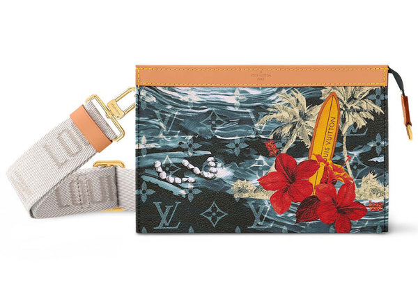 Portefeuille portable Louis Vuitton Gaston Monogram Surfin' Bleu Marine