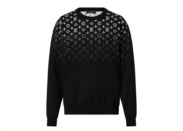 Pull ras du cou en coton dégradé Louis Vuitton noir/blanc