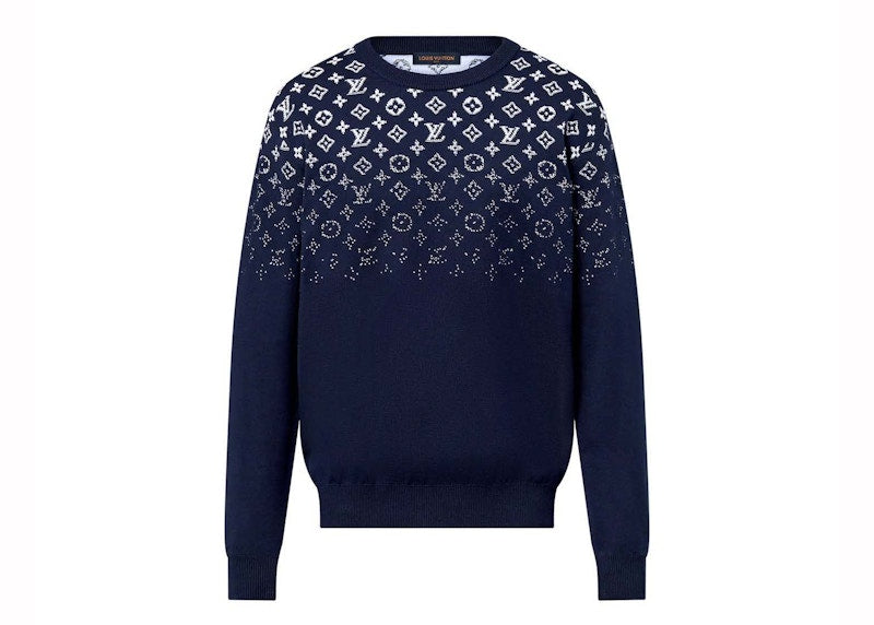 Pull ras du cou en coton dégradé Louis Vuitton bleu marine