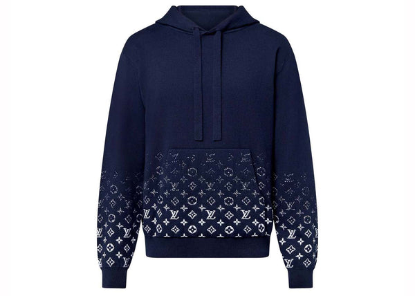 Louis Vuitton Farbverlaufs-Hoodie aus Baumwolle Marineblau