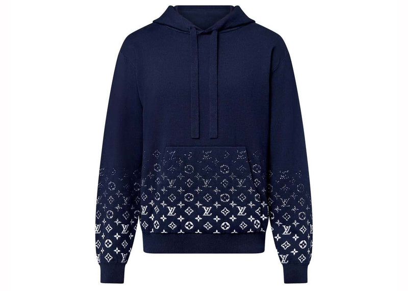 Sweat à capuche en coton dégradé Louis Vuitton bleu marine