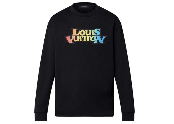 Louis Vuitton LV Fade Bedrucktes Langarm-T-Shirt Schwarz