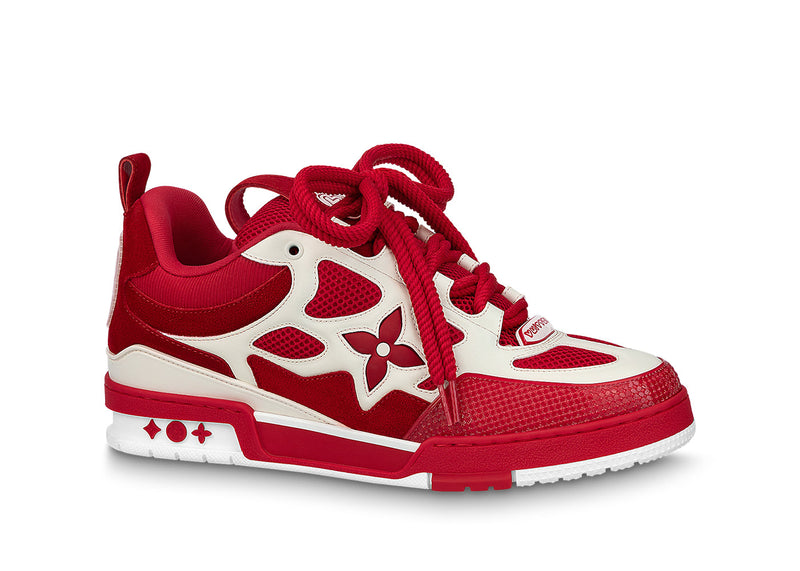 Baskets de skate Louis Vuitton LV Rouge Blanc