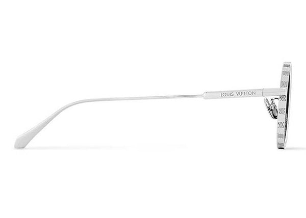 Louis Vuitton LV Supervision Runde Sonnenbrille aus Metall Silber 