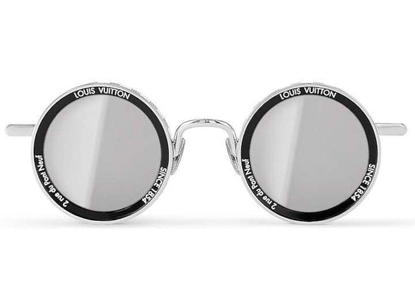 Louis Vuitton LV Supervision Runde Sonnenbrille aus Metall Silber 